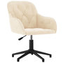 Voir la diapositive 2 : VIDAXL Chaise pivotante de bureau Creme Velours