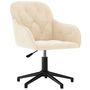 Voir la diapositive 2 : VIDAXL Chaise pivotante de bureau Creme Velours