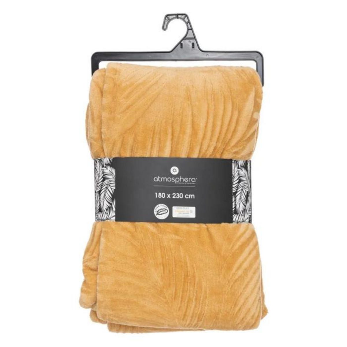 ATMOSPHERA Plaid en Flanelle  Zoa  180x230cm Ocre