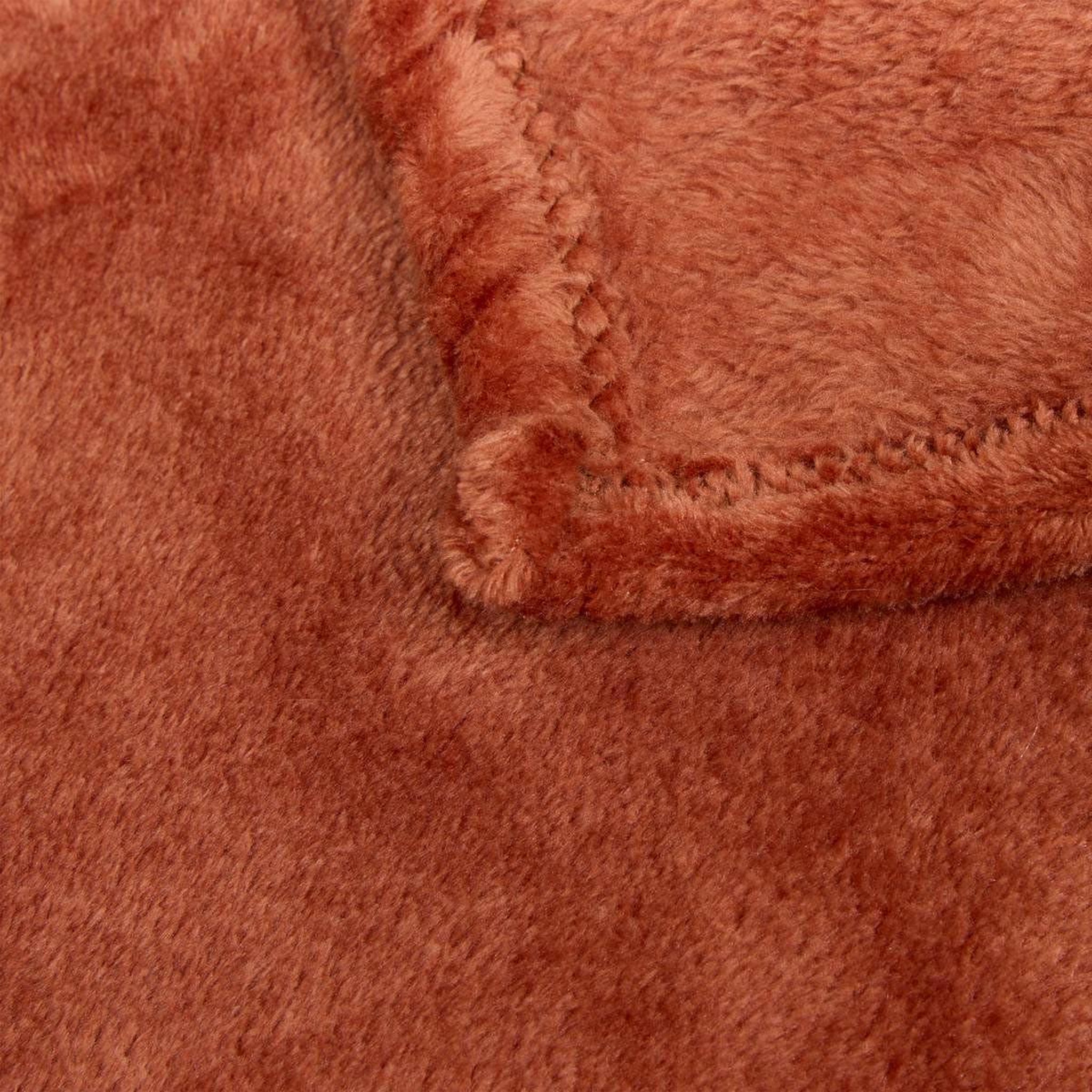 Voir la diapositive 3 : ATMOSPHERA Plaid en flanelle uni  ollis  240x260cm terracotta