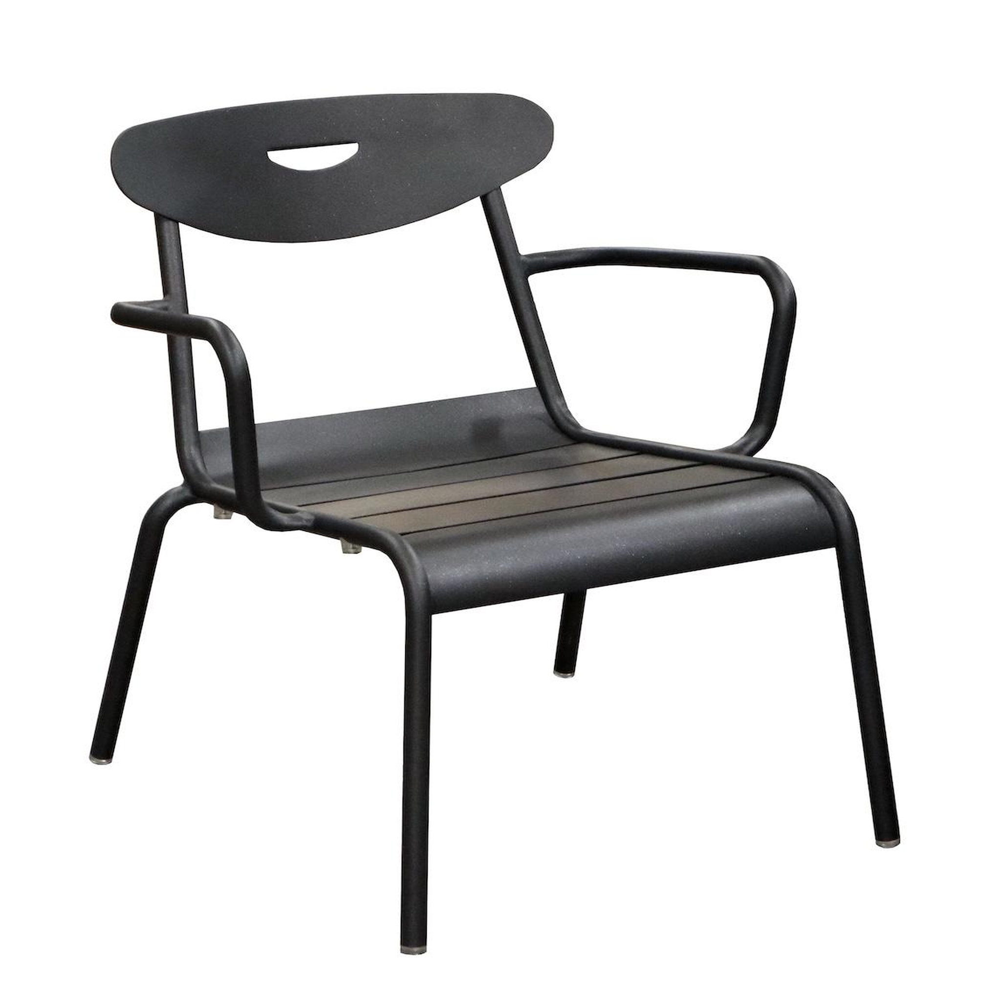 Proloisirs Fauteuil empilable en aluminium - SMILEY - Structure tube rond Ø 25 mm - Coloris graphite