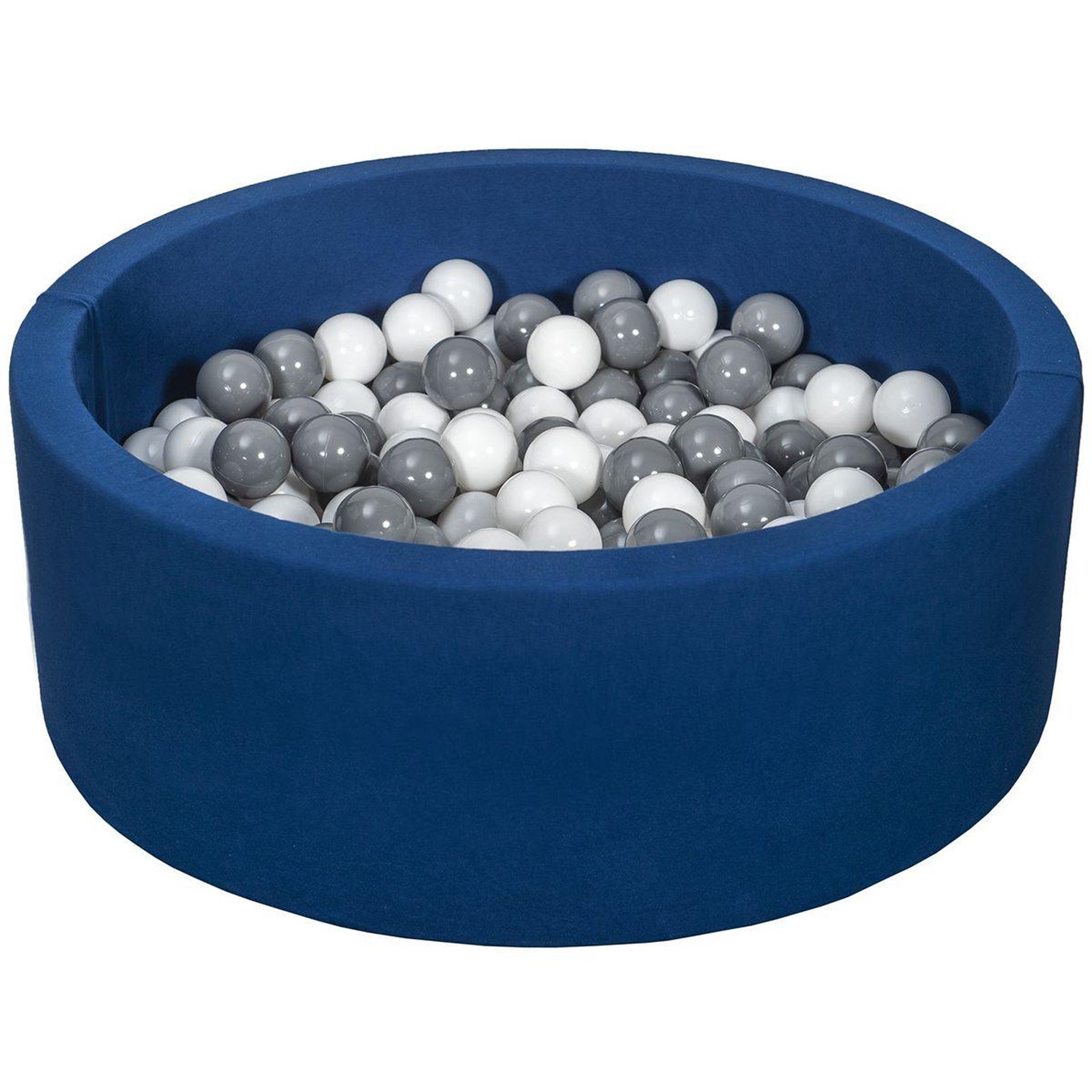 VELINDA Piscine à balles aire de jeu + 300 balles bleu marine blanc,gris