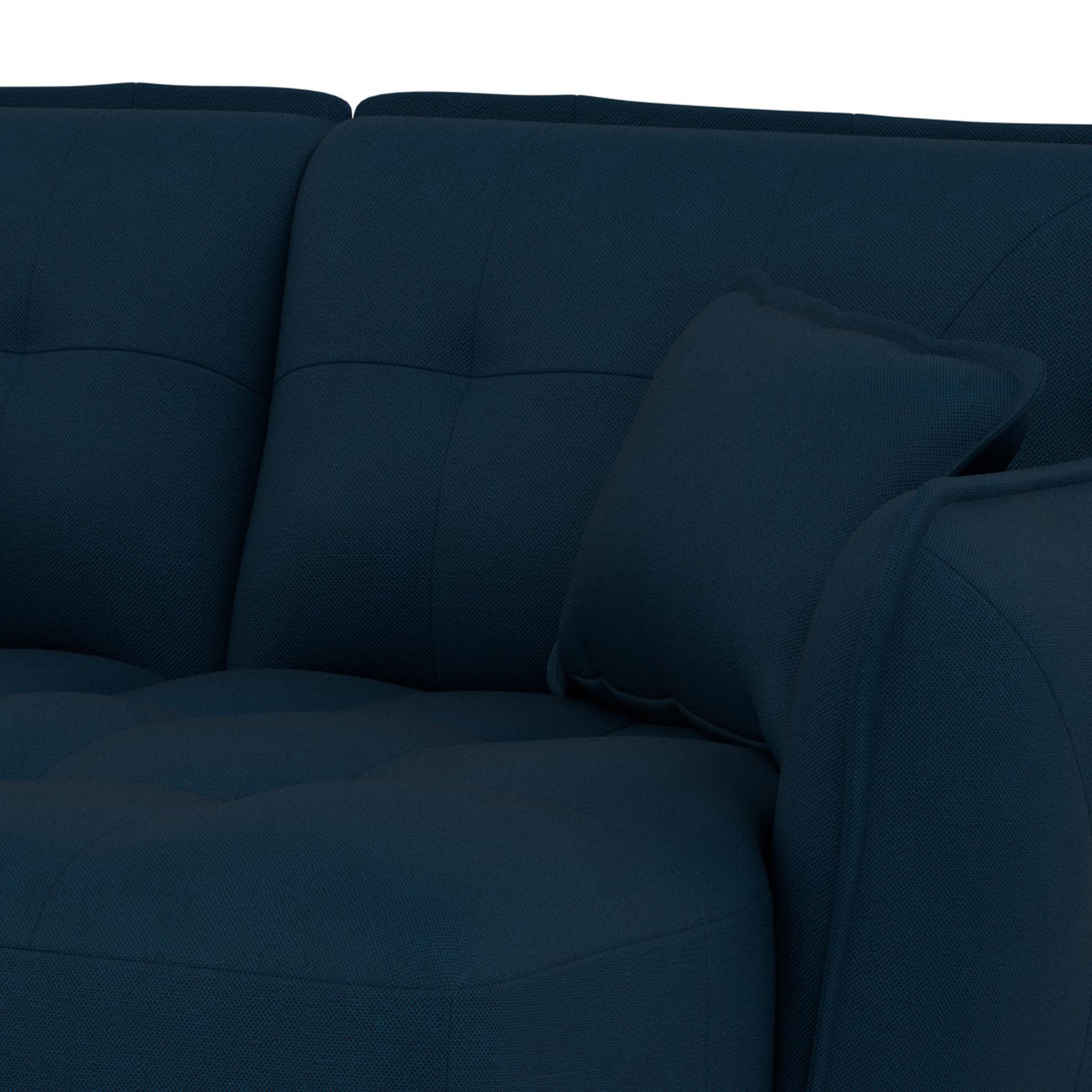 Voir la diapositive 6 : BEST MOBILIER Thais - canapé droit 4 places avec double méridienne assise profonde en tissu texturé