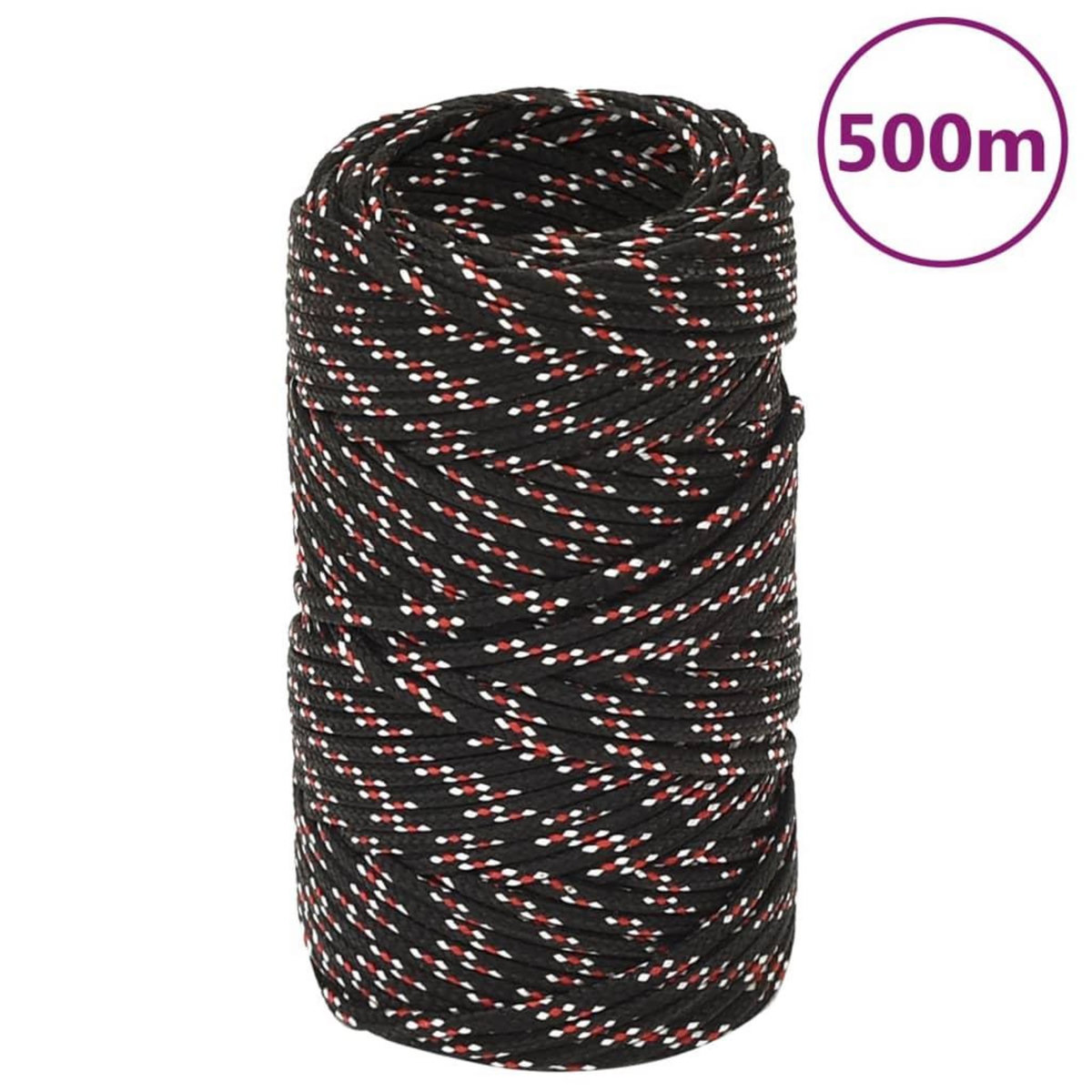 VIDAXL Corde de bateau Noir 2 mm 500 m Polypropylene