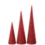 Voir la diapositive 2 : Paris Prix Lot de 3 Cônes de Noël  Perles  45cm Rouge