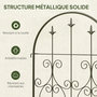 Voir la diapositive 5 : OUTSUNNY Treillis de jardin effet fer forgé pointe de fleur de lys  - 2 supports plantes grimpantes - 50 x 220 cm - métal époxy noir