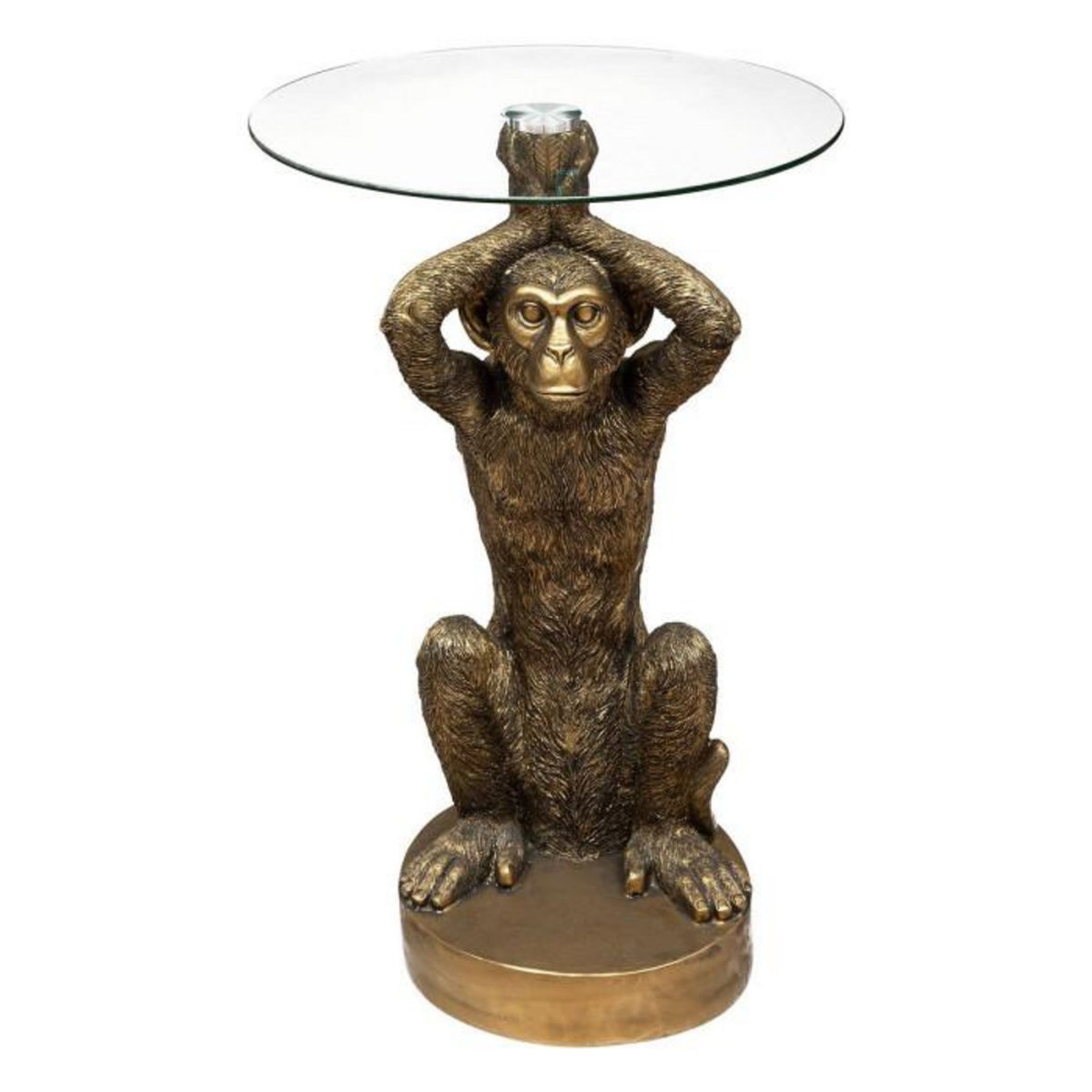 ATMOSPHERA Table d'Appoint Design  Wild Monkey  52cm Or