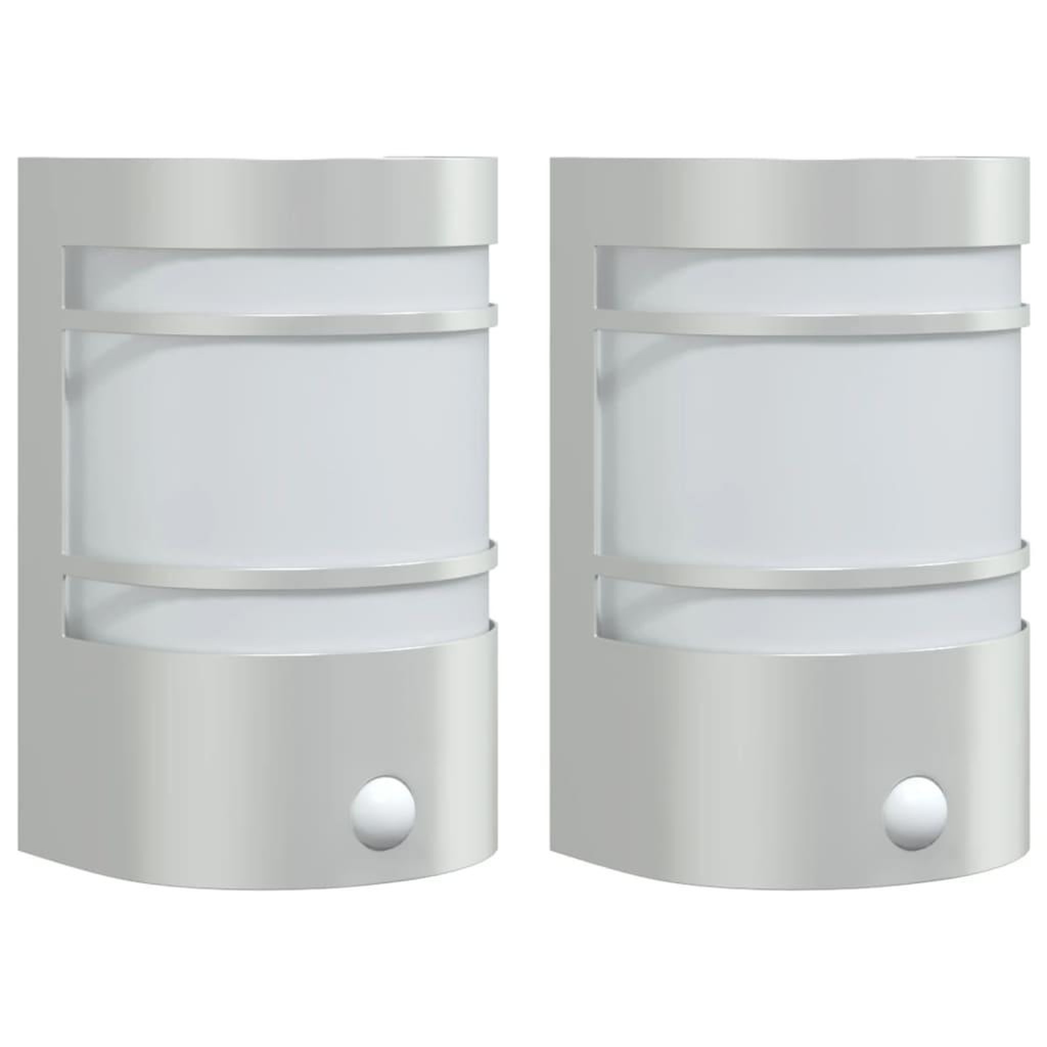 Voir la diapositive 2 : VIDAXL Appliques murales d'exterieur et capteurs 2pcs acier inoxydable