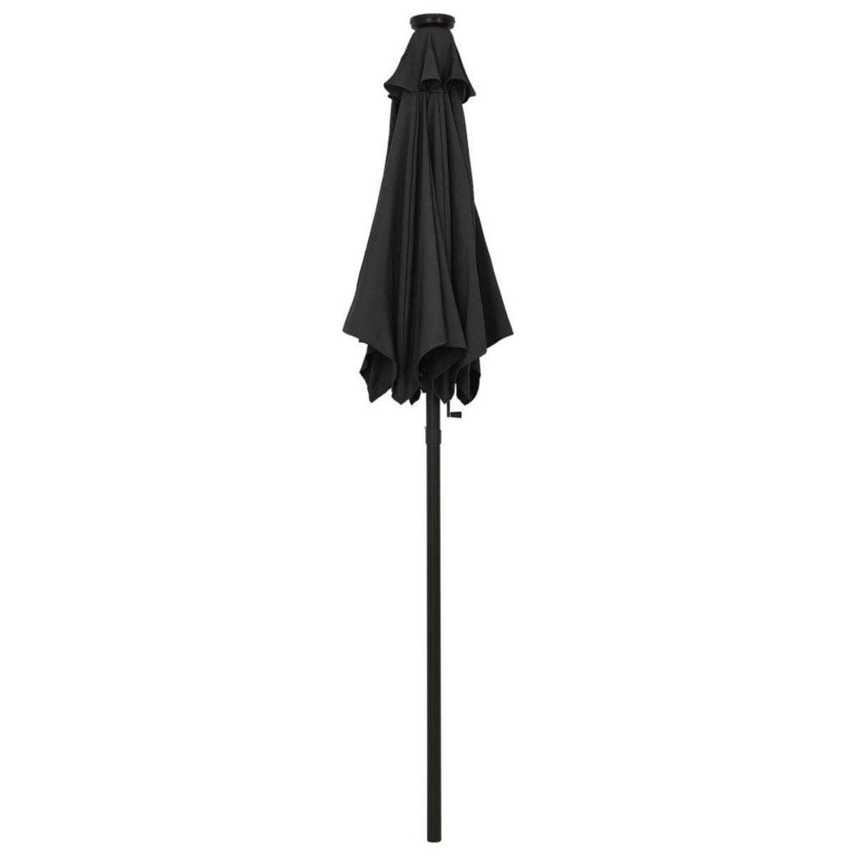 VIDAXL Parasol de jardin avec lumieres LED noir 200x211 cm aluminium