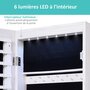 Voir la diapositive 4 : HOMCOM Armoire à bijoux miroir à suspendre 2 en 1 - éclairage LED intérieur, verrouillable, multi-rangement - blanc