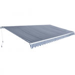 VIDAXL Auvent pliable manuel 600 cm Bleu/blanc