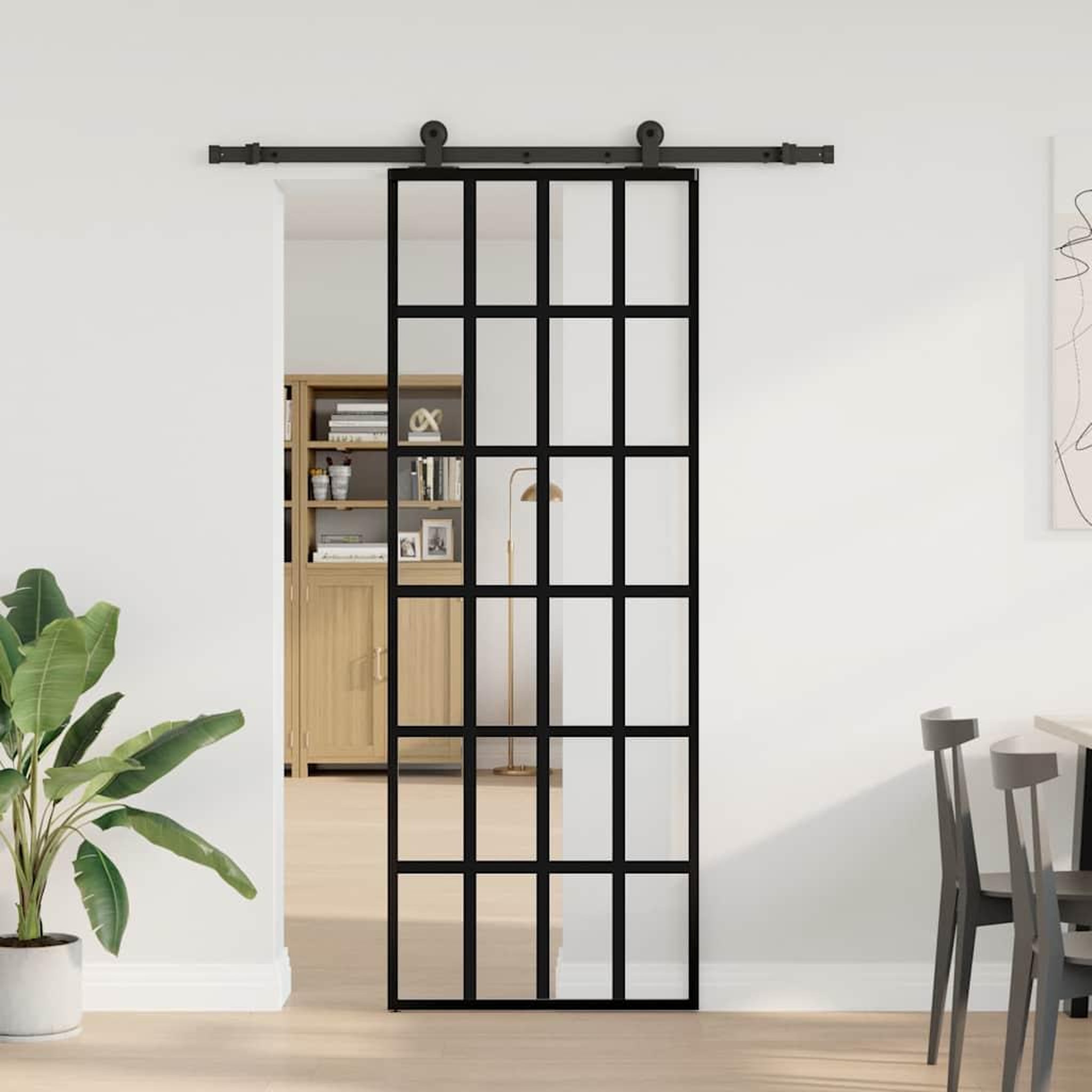 Voir la diapositive 2 : VIDAXL Porte coulissante avec kit de quincaillerie 76x205 cm Verre ESG