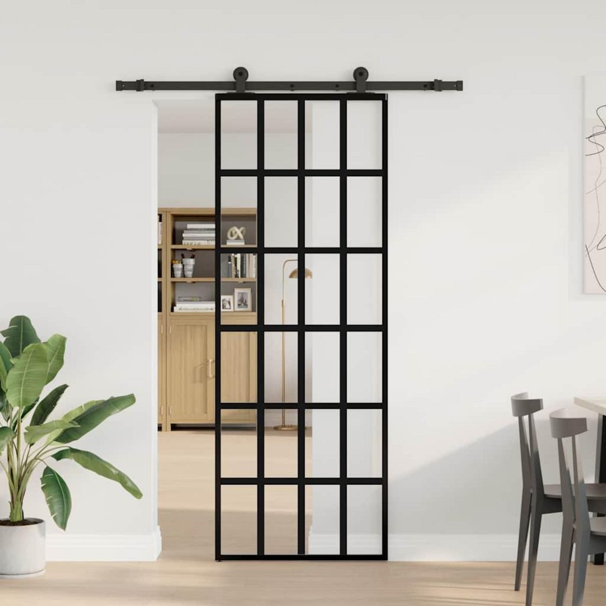 VIDAXL Porte coulissante avec kit de quincaillerie 76x205 cm Verre ESG