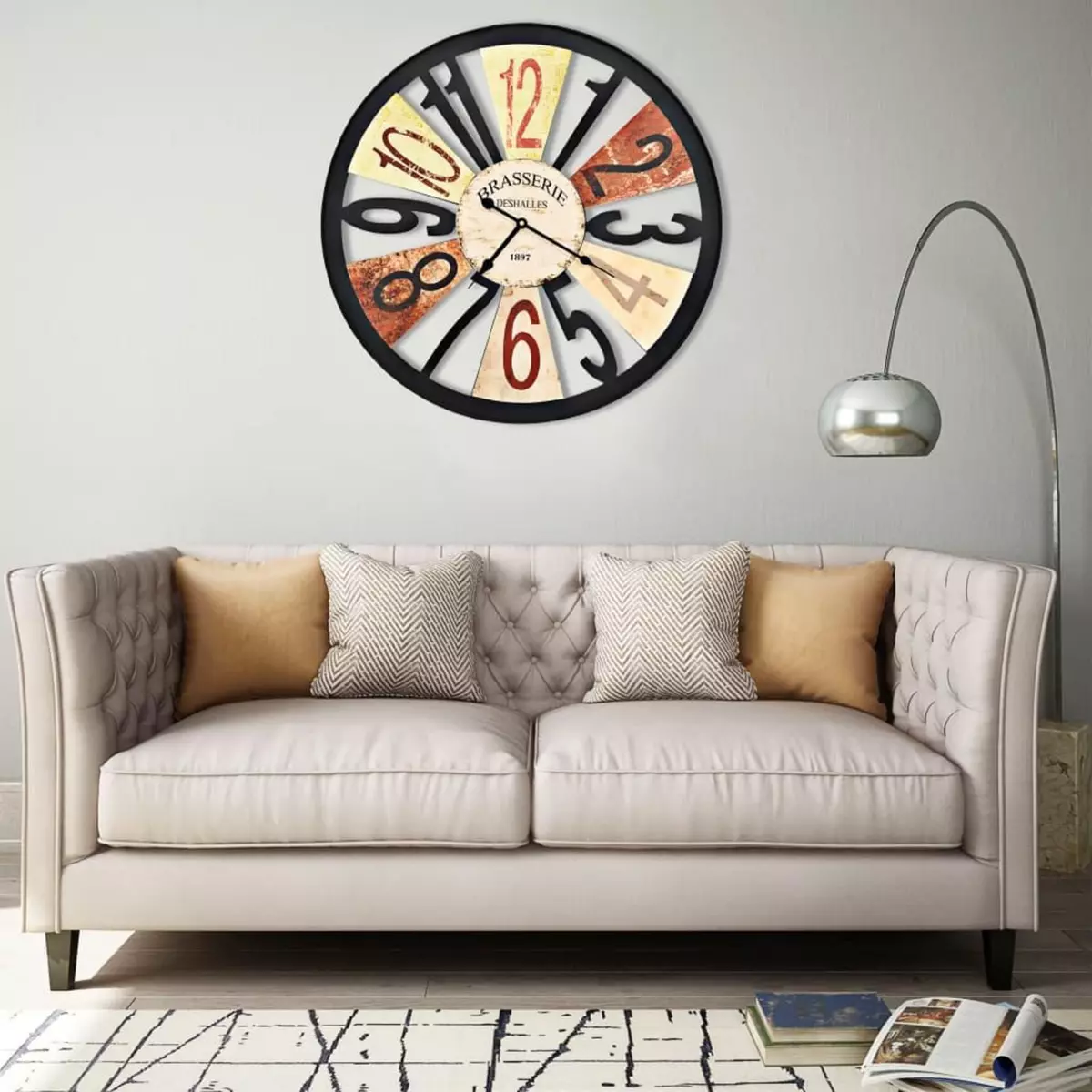 VIDAXL Horloge murale Metal 60 cm Multicolore