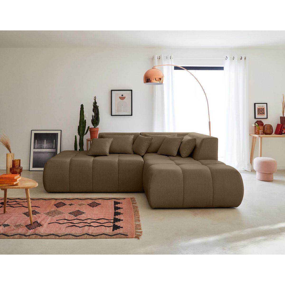 LISA DESIGN Caracas - canapé modulable d'angle droit - 4 places - en tissu