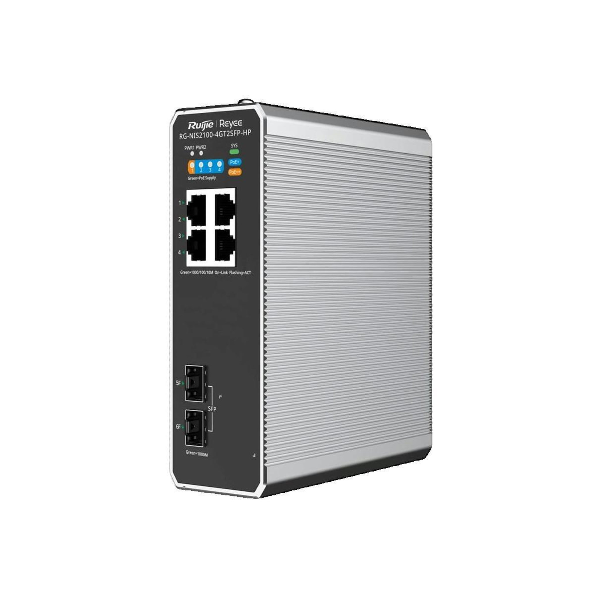TP-LINK Commutateur Industriel TP-Link Ruijie Reyee RG-NIS2100-4GT2SFP-HP 6 ports avec PoE et protection IP40