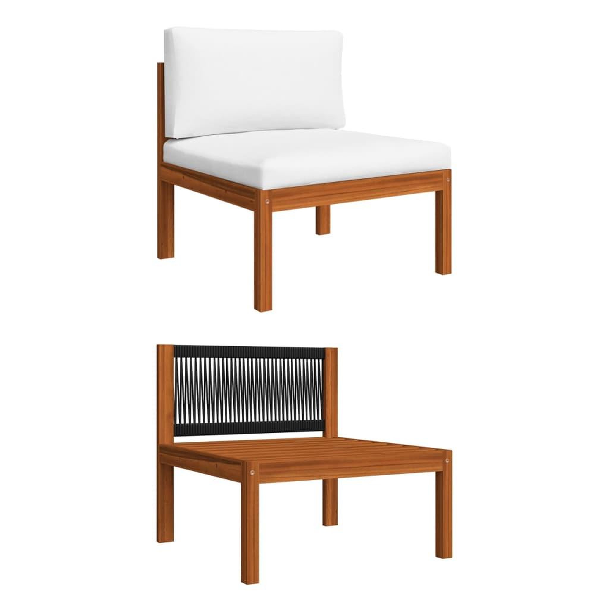 Voir la diapositive 4 : VIDAXL Salon de jardin 2 pcs avec coussins Bois d'acacia solide
