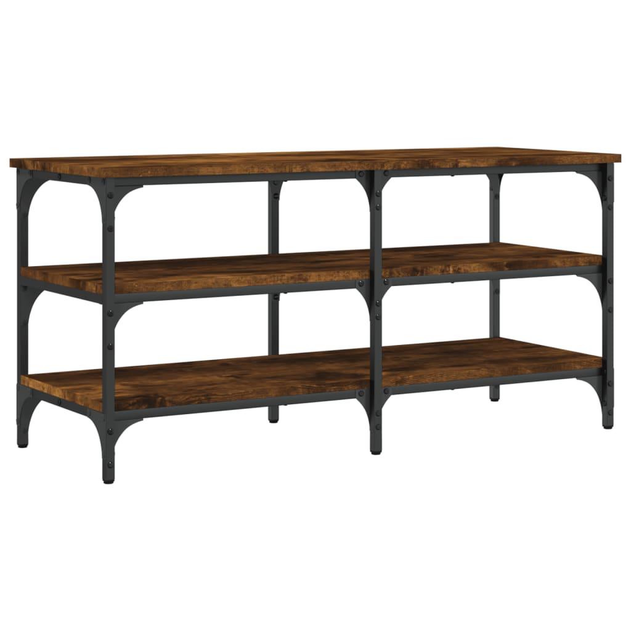 Voir la diapositive 2 : VIDAXL Banc a chaussures chene fume 100x38,5x49 cm bois d'ingenierie