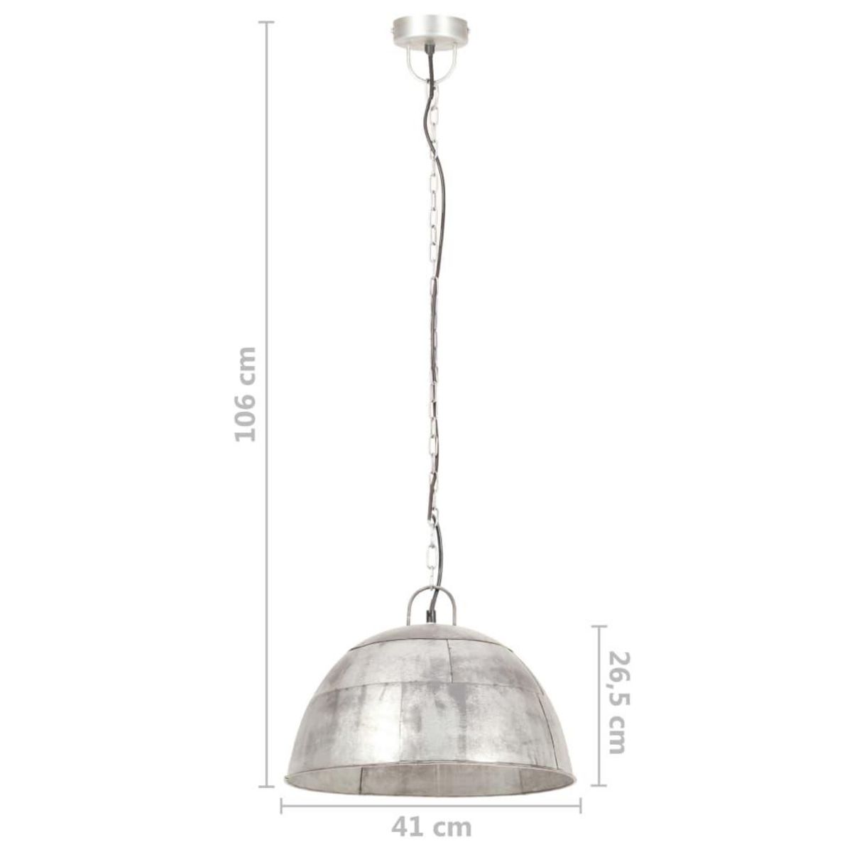 VIDAXL Lampe suspendue industrielle vintage 25 W Argente Rond 41cm E27