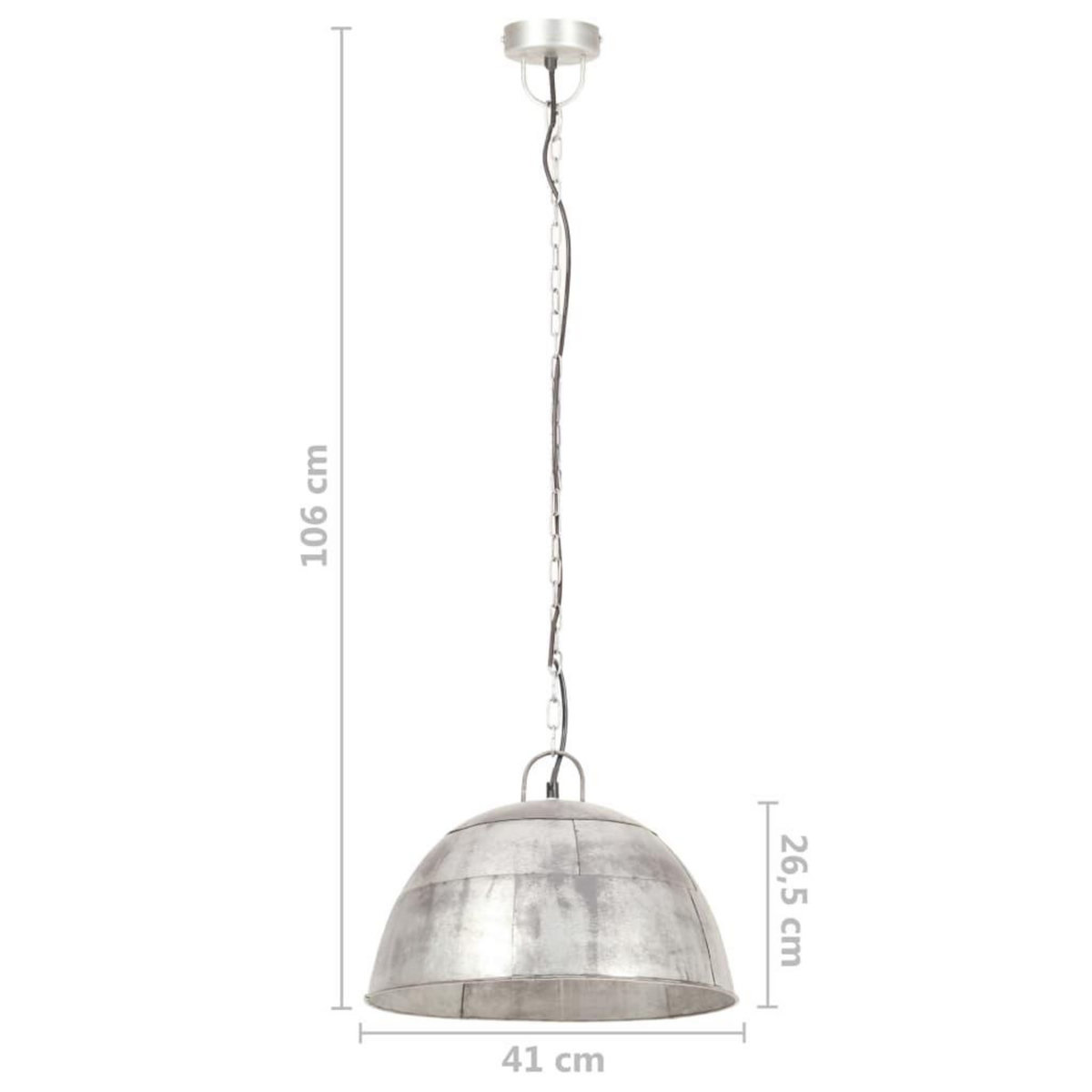 VIDAXL Lampe suspendue industrielle vintage 25 W Argente Rond 41cm E27