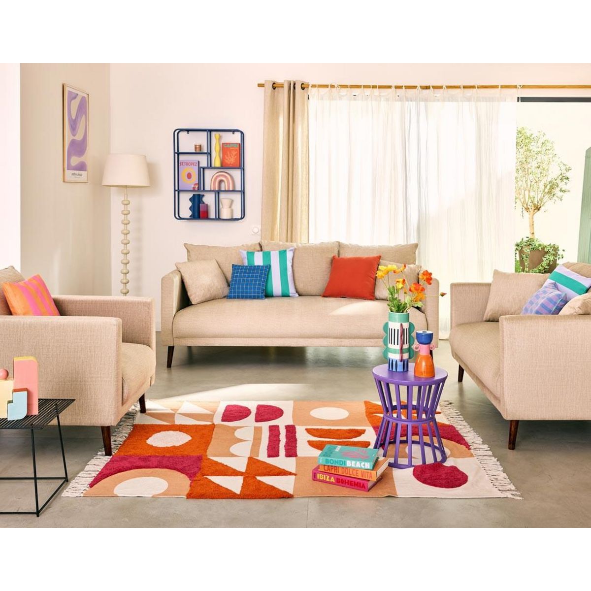 LISA DESIGN Ostrava - canapé droit 2 places en velours pieds en bois