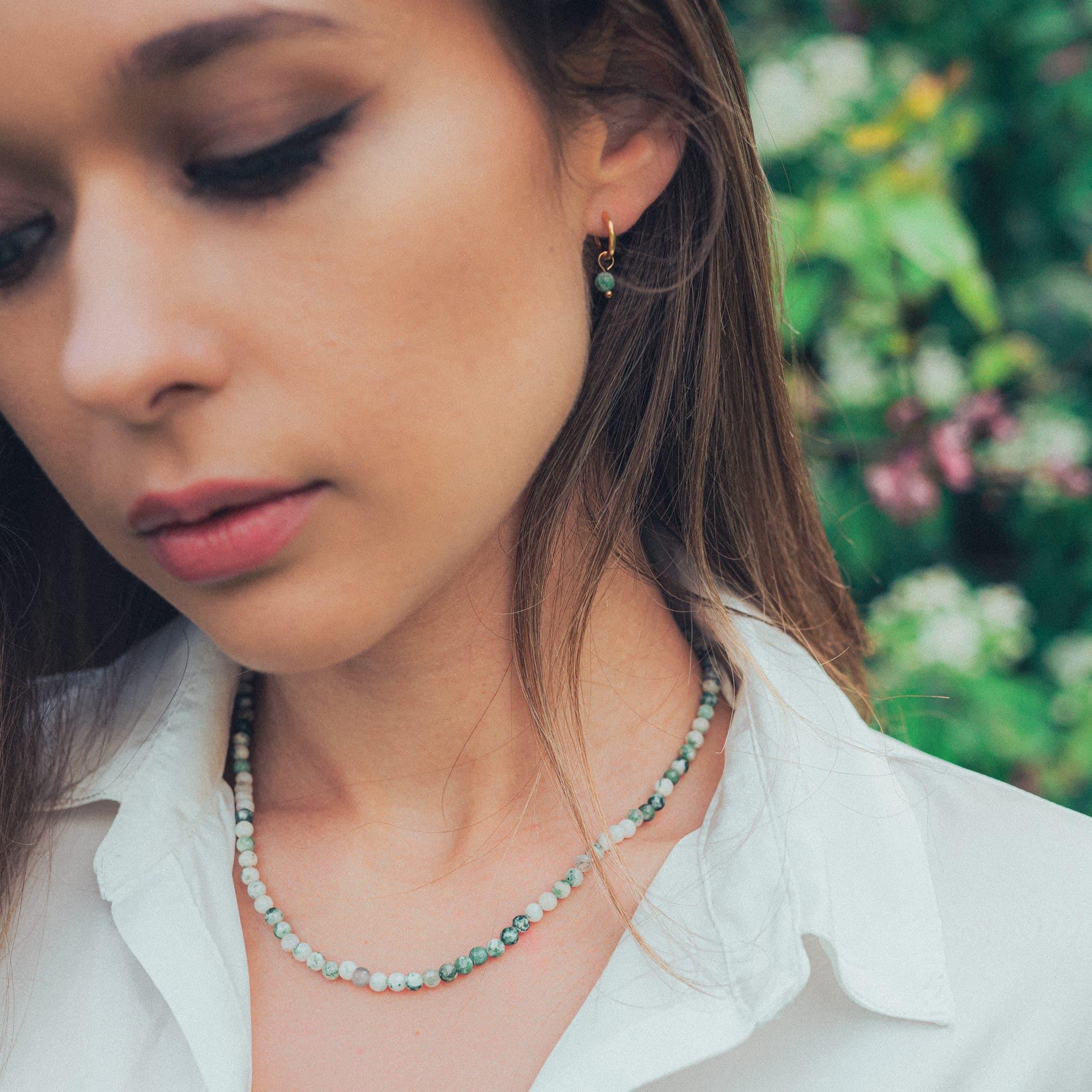 Voir la diapositive 2 : SLOYA Collier Serena en pierres Agate Arbre