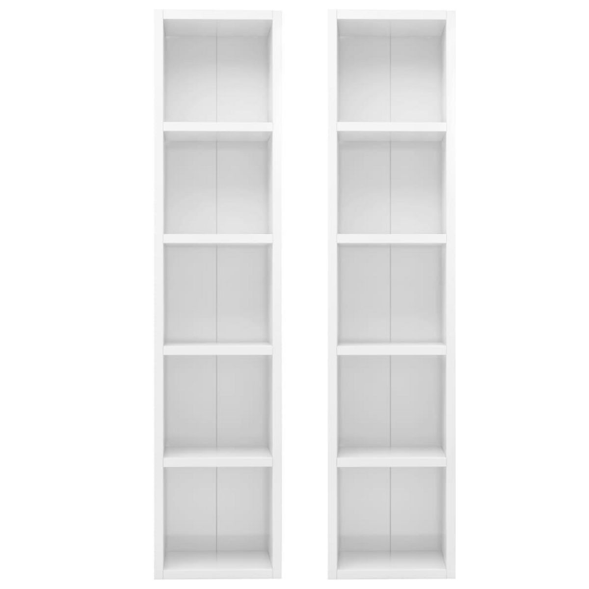 VIDAXL Armoires a CD 2 pcs Blanc brillant 21x16x93,5 cm