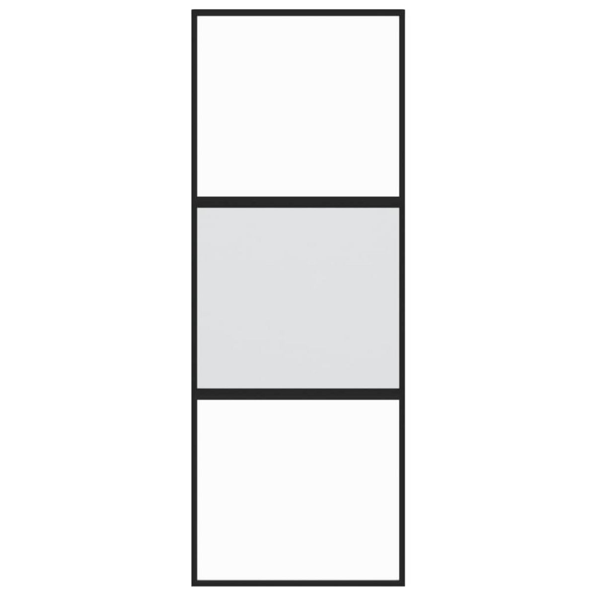 VIDAXL Porte coulissante noir 76x205 cm verre trempe aluminium