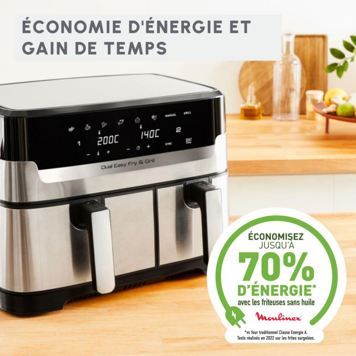 MOULINEX Friteuse sans huile Easy Fry and Grill Dual XXL 8,3L  EZ905D20