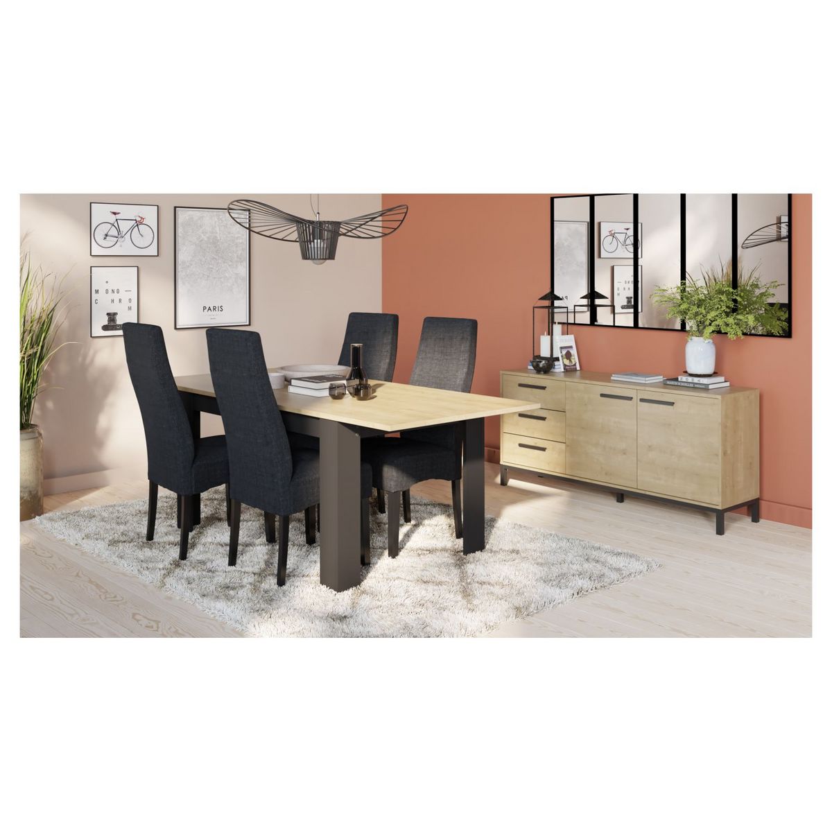 Enfilade 2 portes 3 tiroirs L152cm DAFT