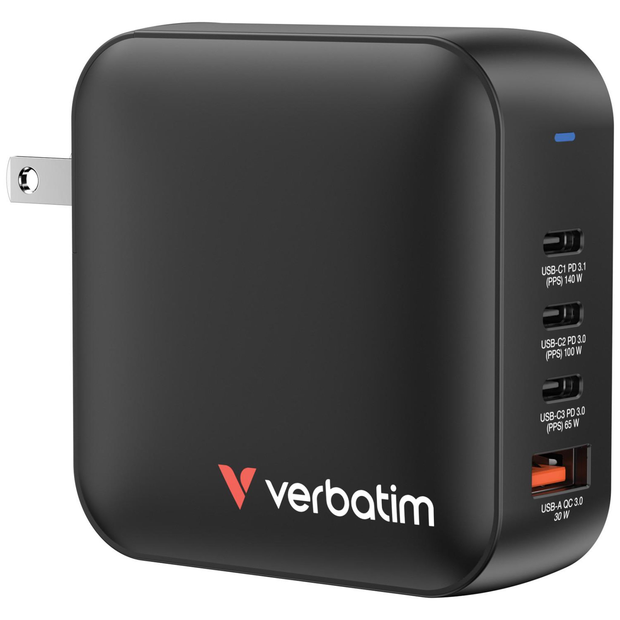 Voir la diapositive 3 : Verbatim Verbatim GaN Charger 165W Universel Noir Secteur Charge rapide Intérieure