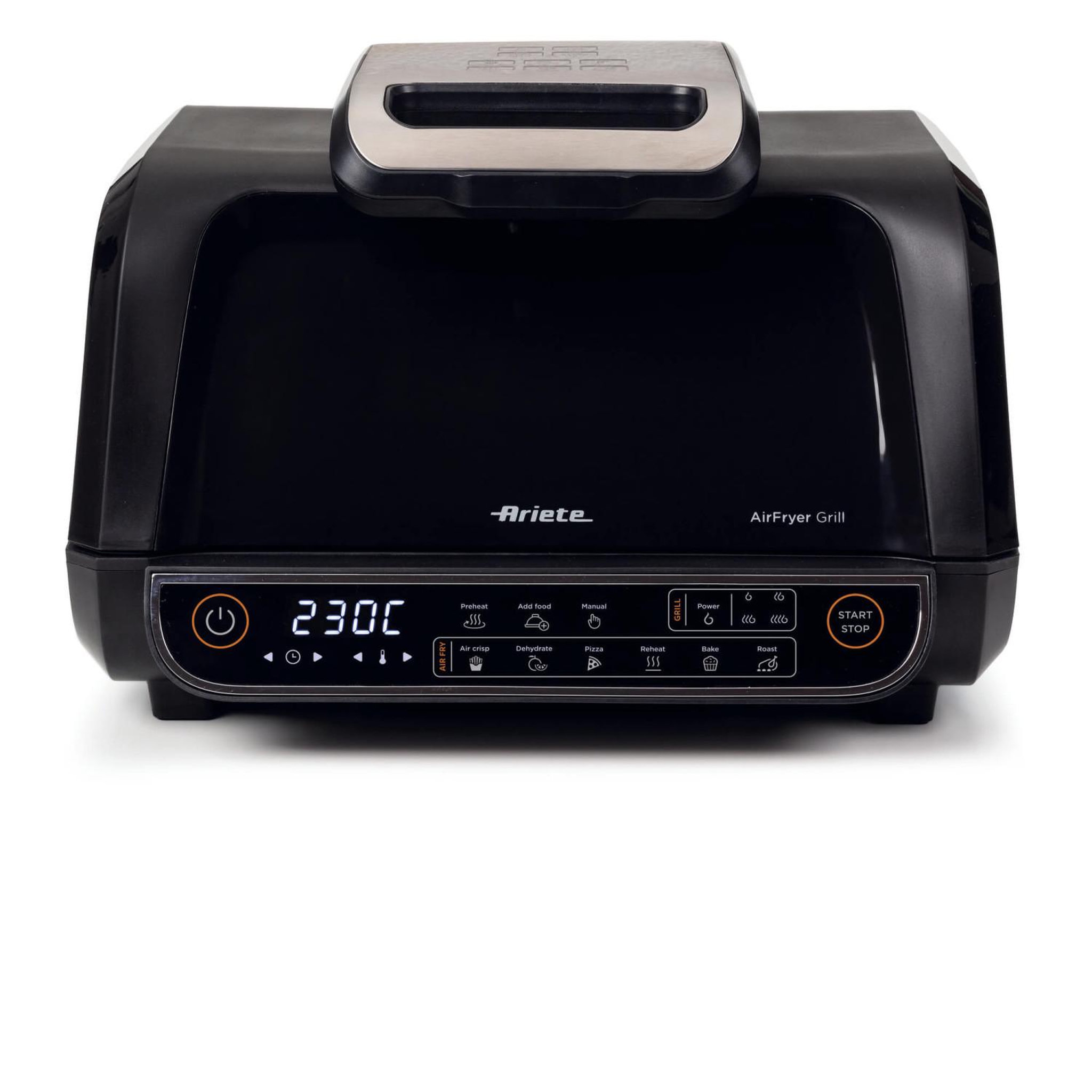 Voir la diapositive 2 : ARIETE Ariete 4635 air fryer grill, friteuse à air et gril, poêle à steak, 1700 w, capacité 8 l, frire et griller, 8 fonctions de cuisson, minuterie, noir