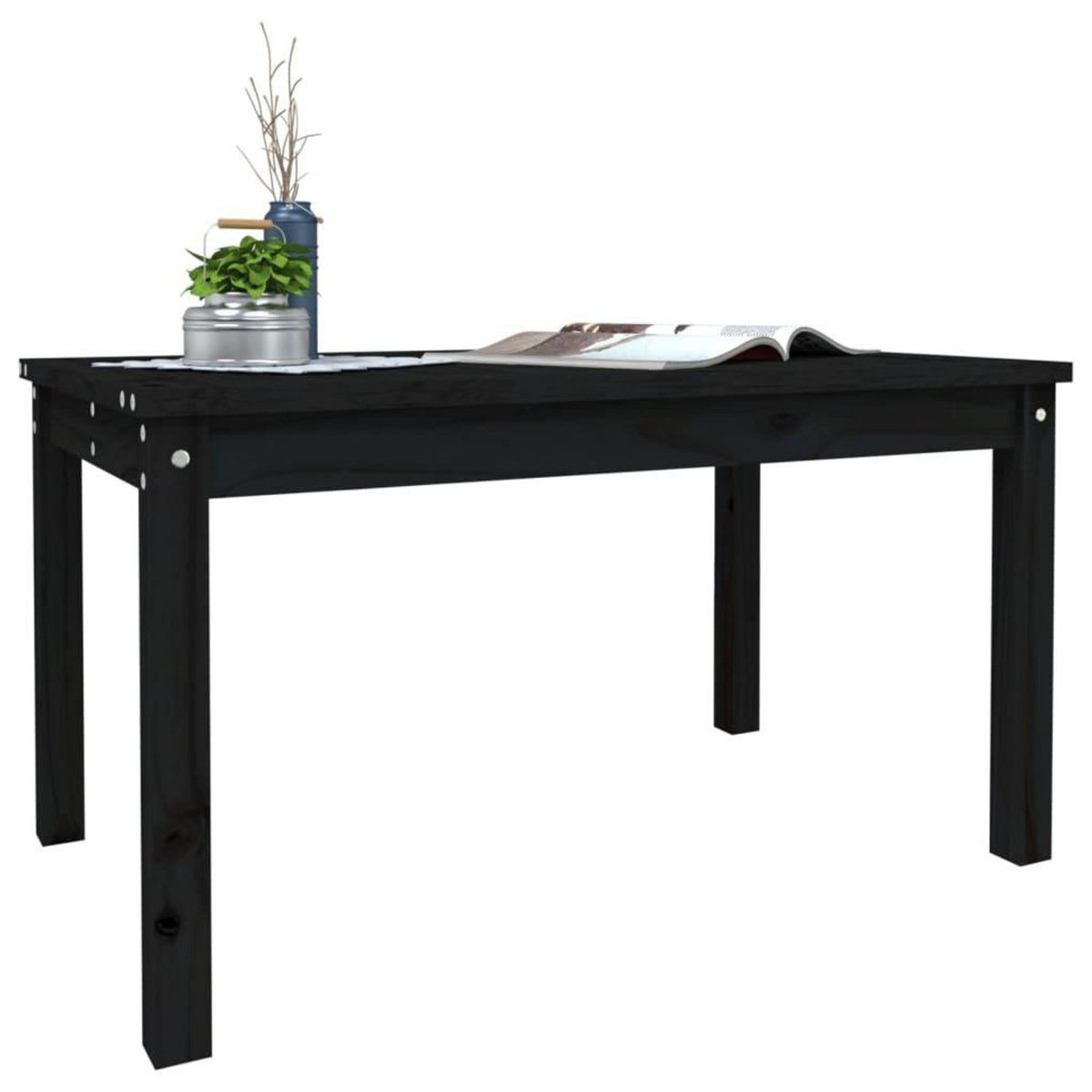 VIDAXL Table de jardin noir 82,5x50,5x45 cm bois massif de pin