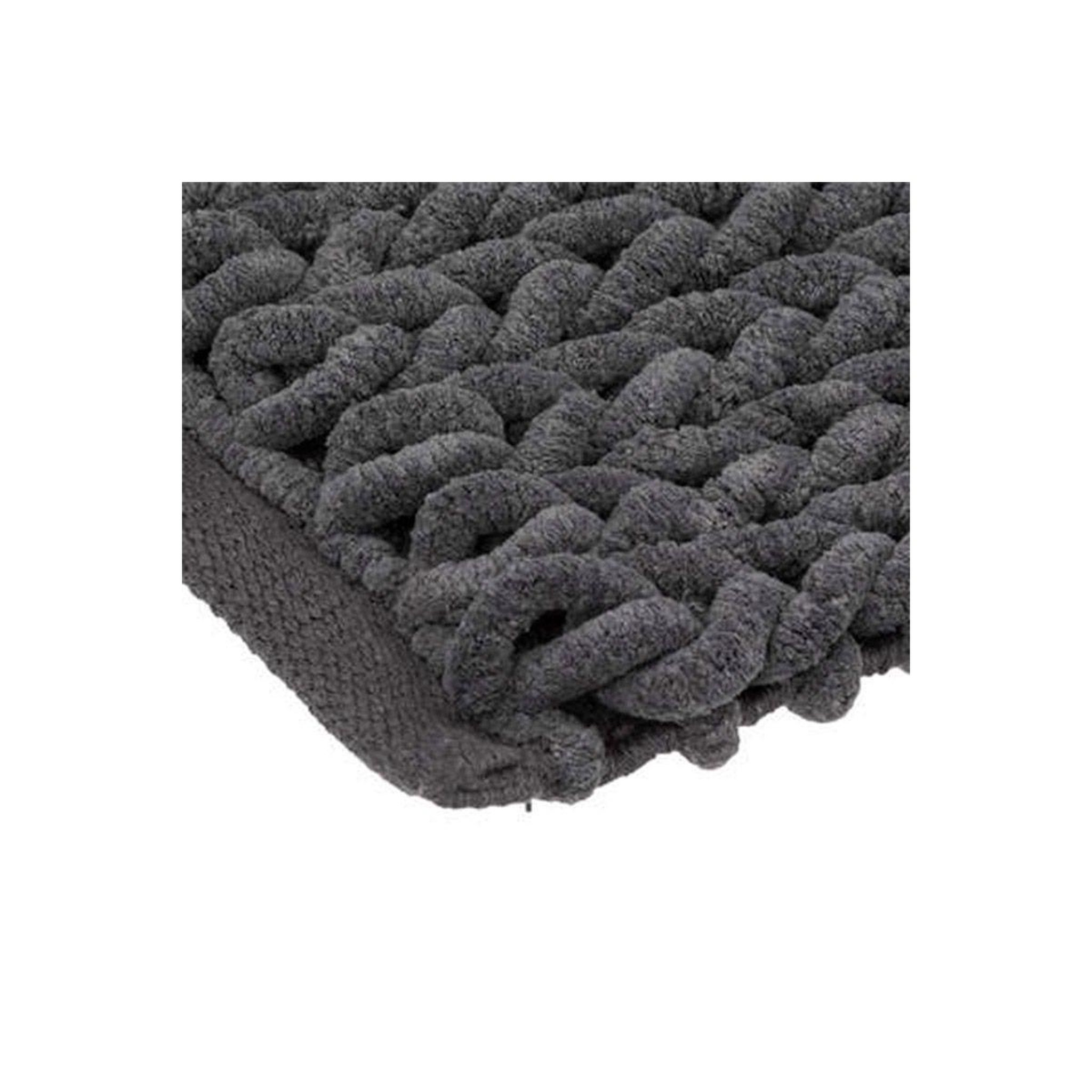 Voir la diapositive 2 : FIVE Tapis de salle de bain  tissé épais  50x120cm gris foncé