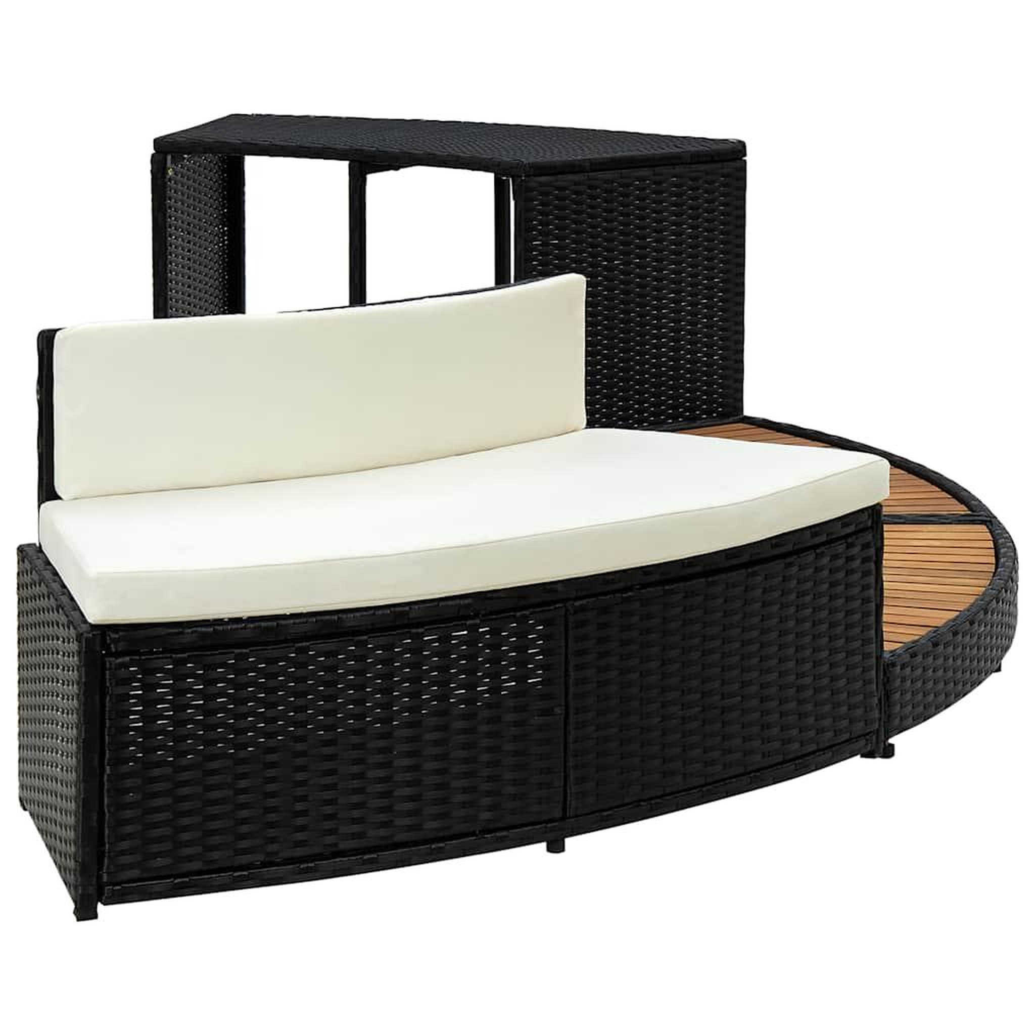 Voir la diapositive 5 : VIDAXL Cadre de spa noir resine tressee et bois d'acacia