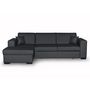 Voir la diapositive 2 : Canapé d'angle gauche convertible 4 places avec coffre  de rangement revêtement tissu PU CARIBEA 