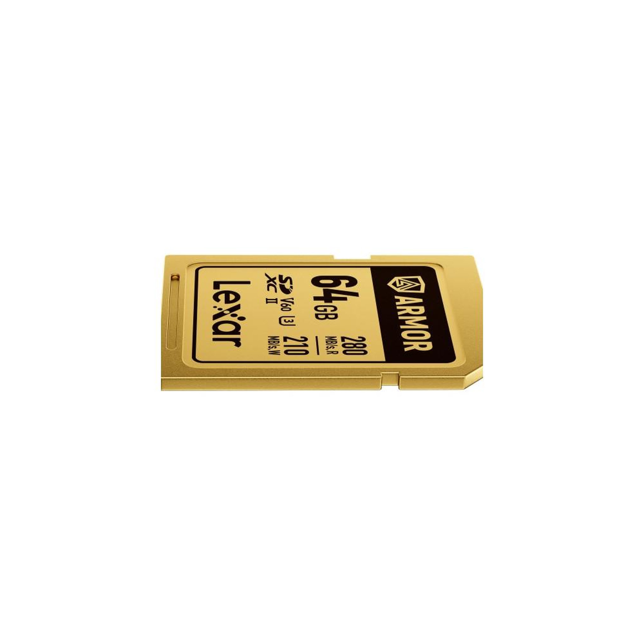 Voir la diapositive 3 : Lexar Lexar armor gold carte sdxc 64 go uhs-ii u3 v60 ip68 or, 280/210 mo/s