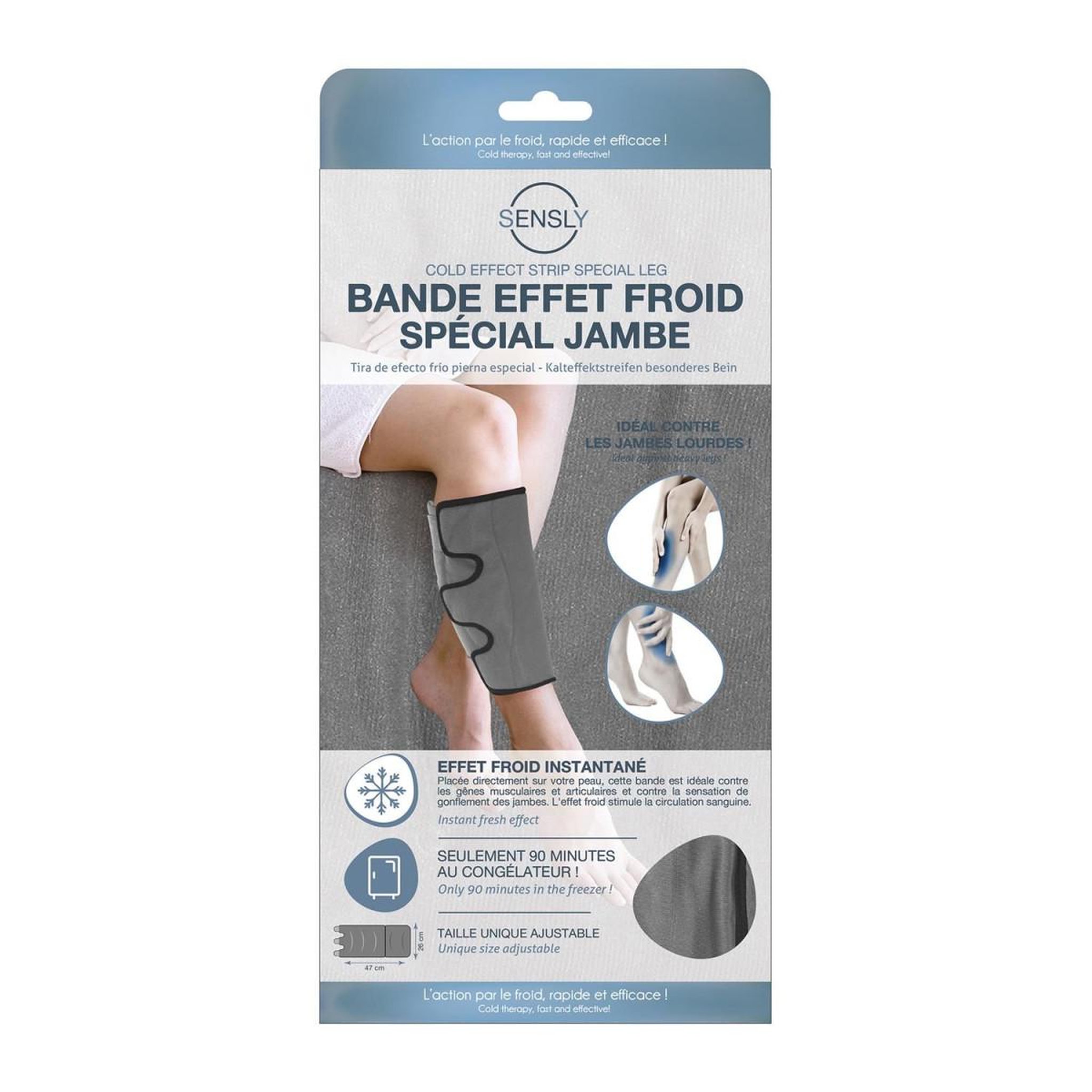Voir la diapositive 5 : SENSLY Bande effet froid  spécial jambes  48cm gris