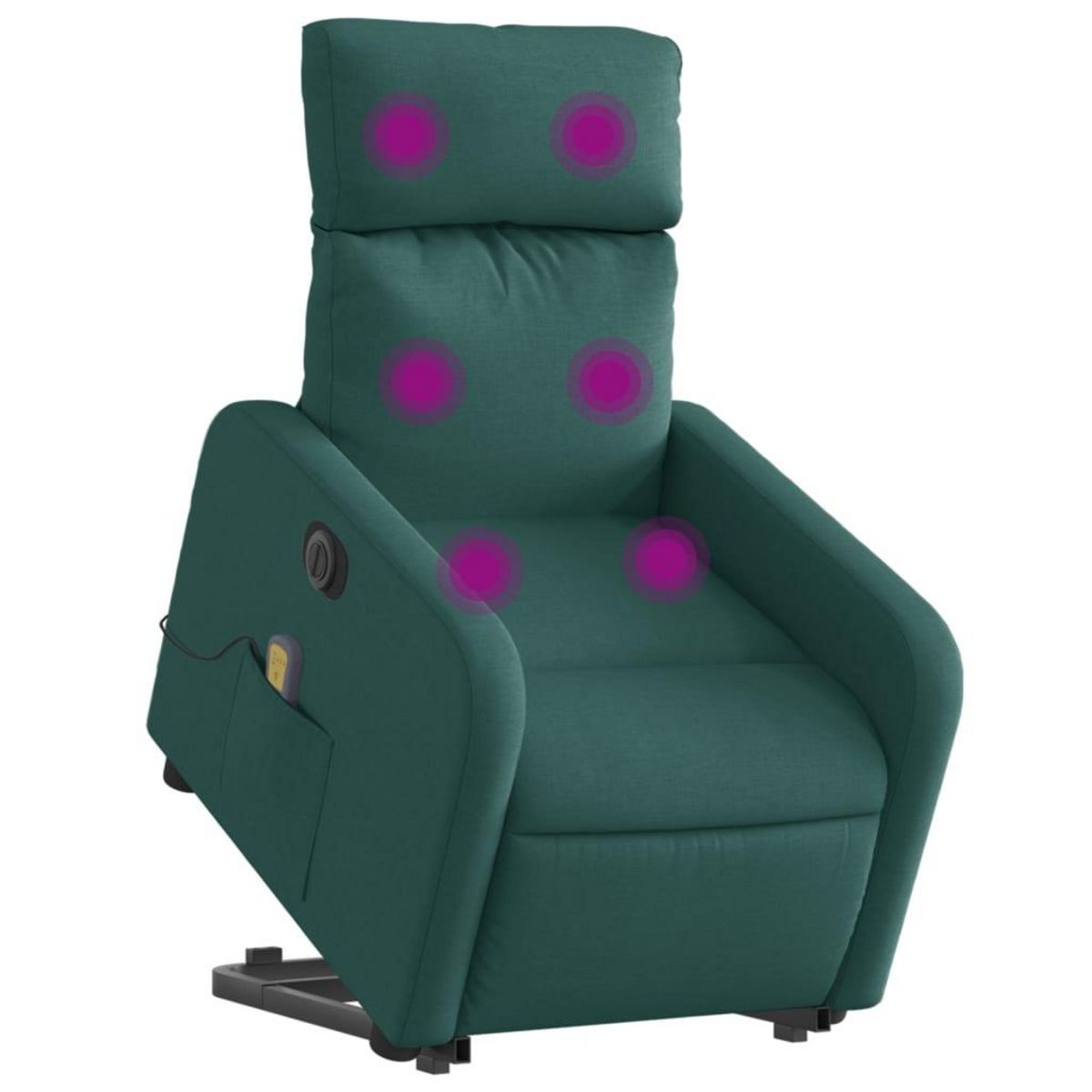 VIDAXL Fauteuil inclinable de massage electrique Vert fonce Tissu