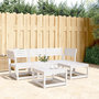 Voir la diapositive 1 : VIDAXL Salon de jardin 4 pcs blanc bois de pin massif