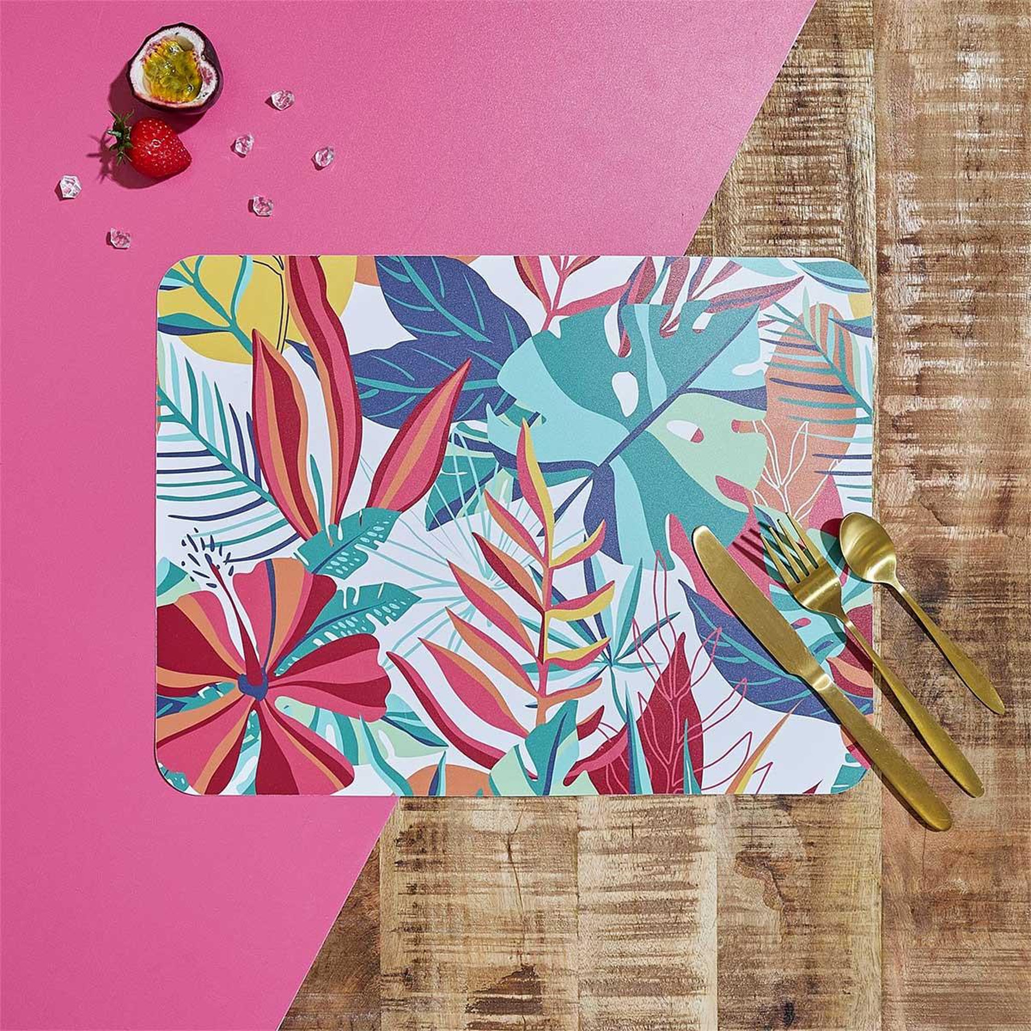 Voir la diapositive 2 : The Home Deco Factory Set de table  paradis exotique  30x40cm multicolore