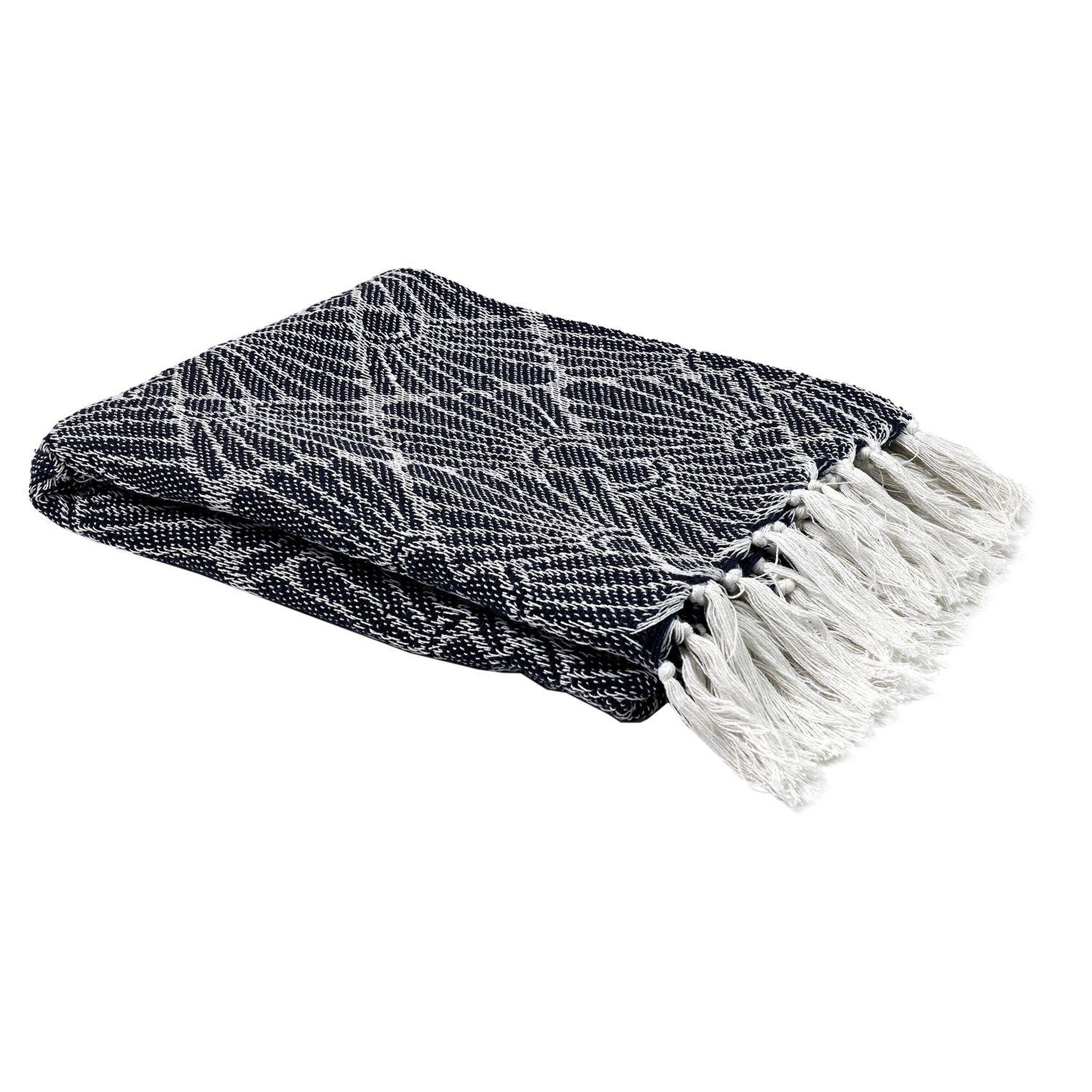 TOILINUX Plaid jacquard. Coloris disponibles : Blanc, Bleu, Rose