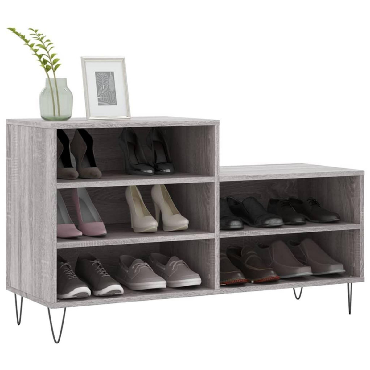 VIDAXL Armoire a chaussures Sonoma gris 102x36x60 cm Bois d'ingenierie
