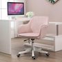 Voir la diapositive 2 : HOMCOM Chaise de bureau velours fauteuil bureau massant coussin lombaire intégré hauteur réglable pivotante 360° rose poudré