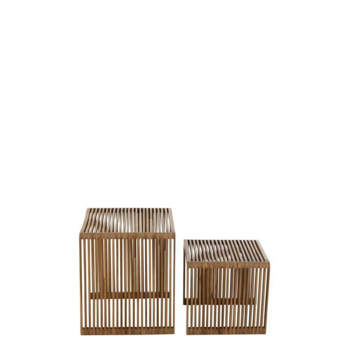 Paris Prix Lot de 2 Tables Basses en Bois  Teck  50cm Naturel
