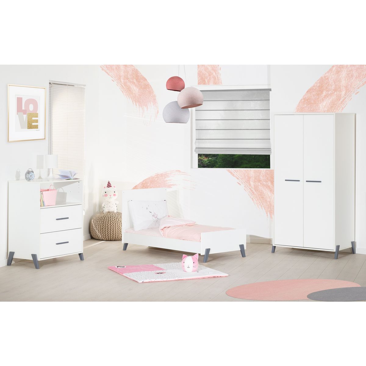 Chambre bébé complète évolutive JOY, coloris gris