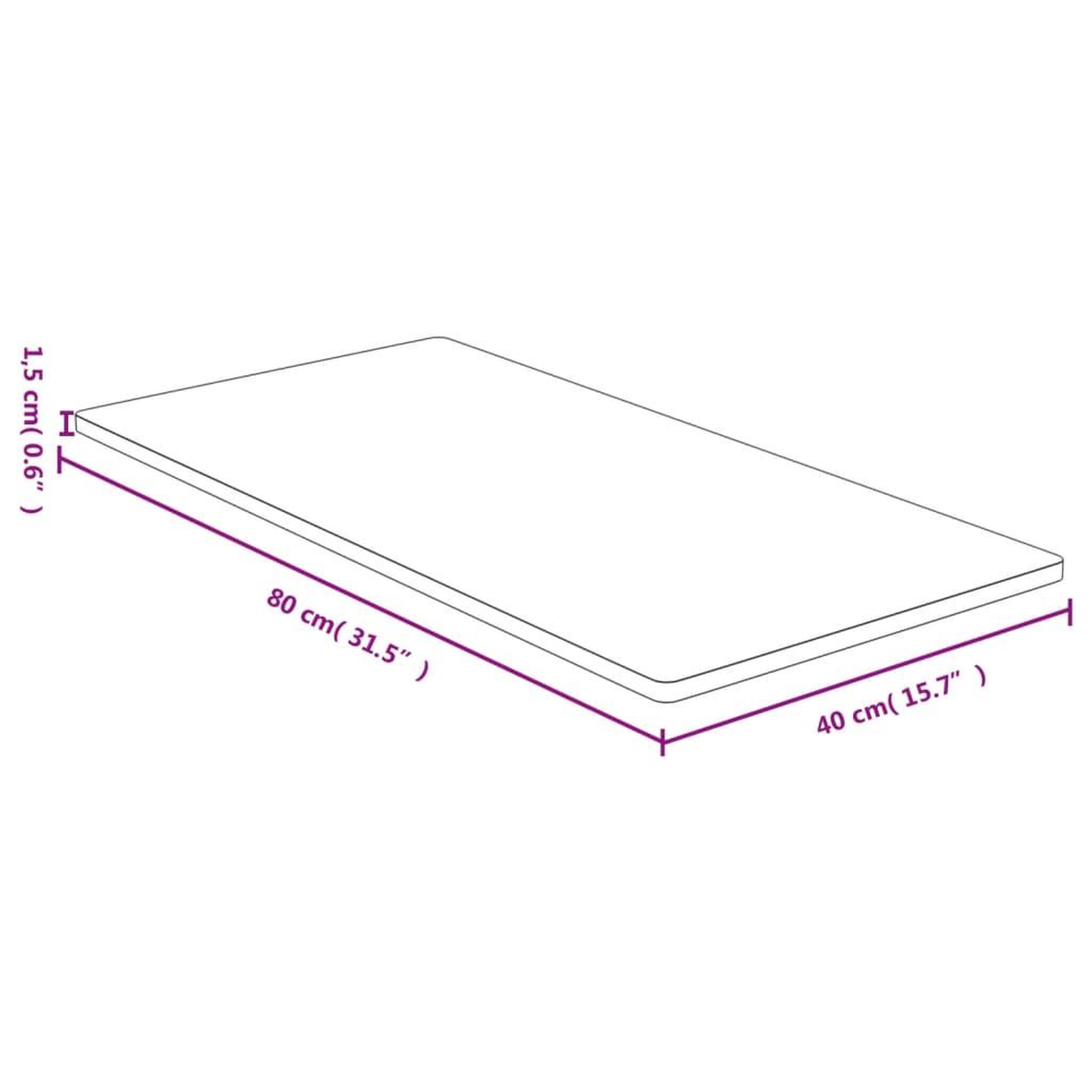 Voir la diapositive 4 : VIDAXL Dessus de table 40x80x1,5 cm bambou