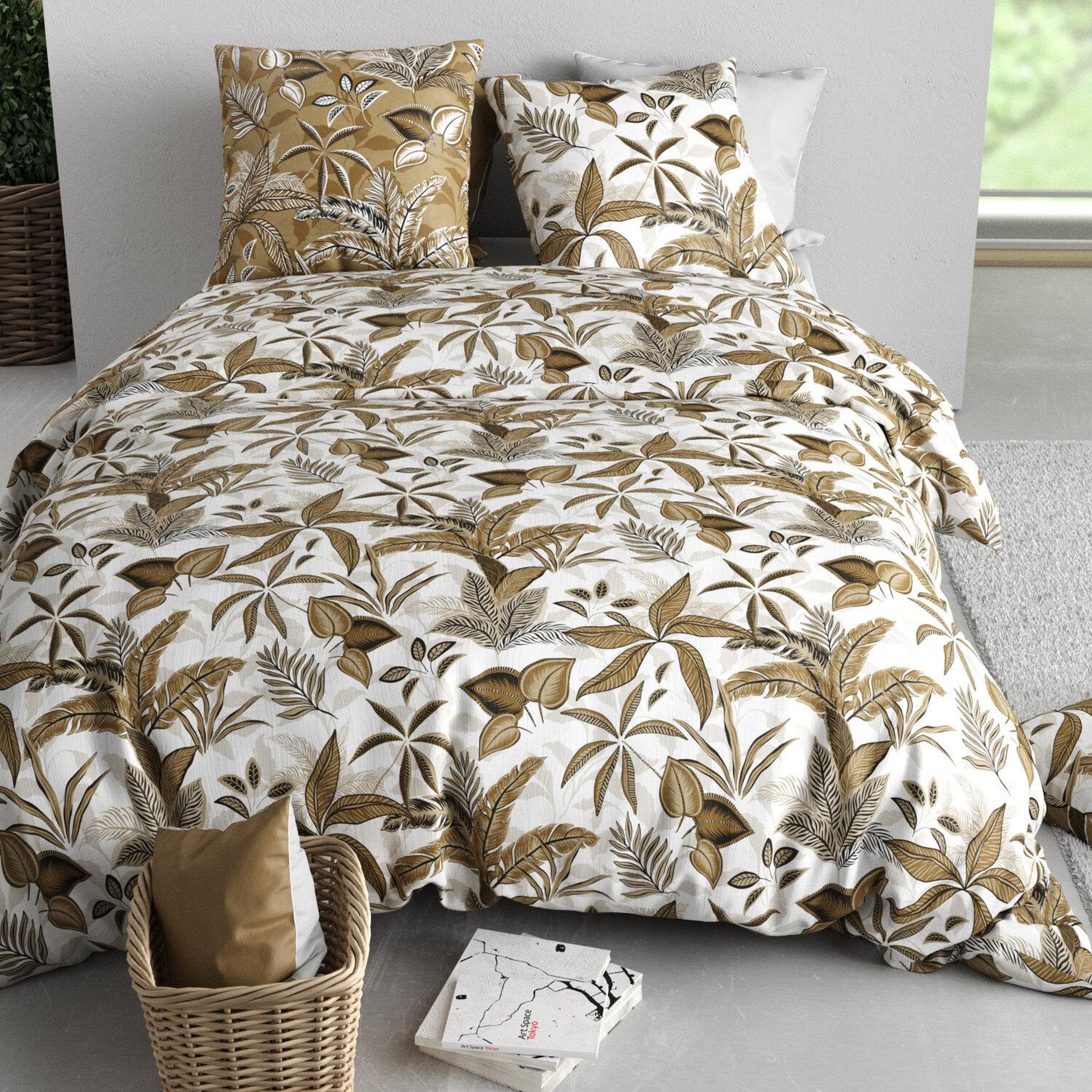 Voir la diapositive 3 : ATELIER DU COTON Parure housse de couette 100% coton 57fils kahoni