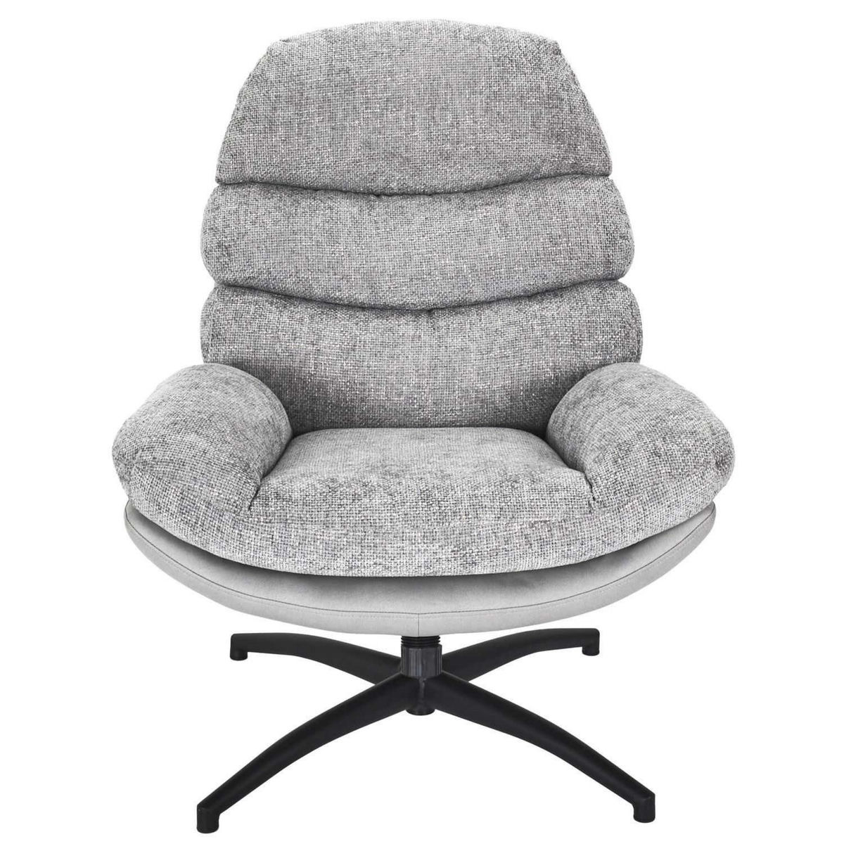 The Home Deco Factory Fauteuil relax Horten avec repose pieds - Gris