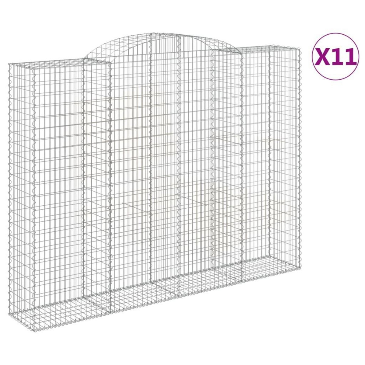 VIDAXL Paniers a gabions arques 11 pcs 300x50x220/240 cm fer galvanise